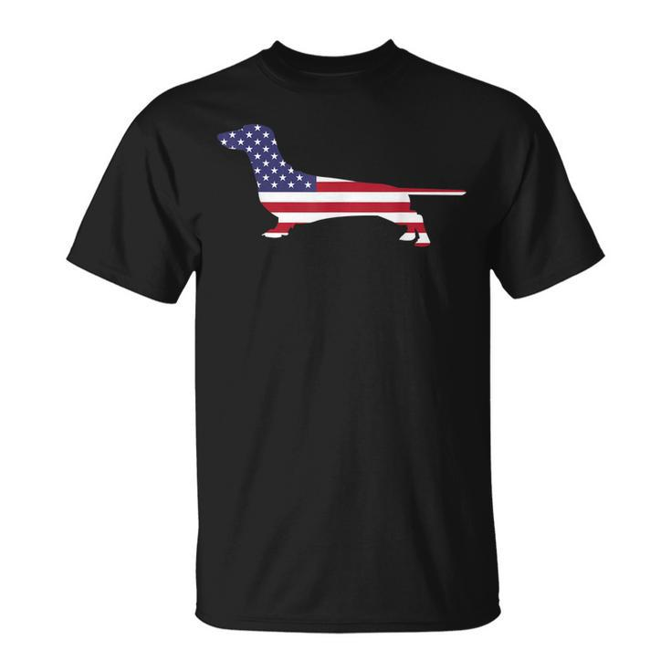 Patriotic 4Th Of July Weiner Dachshund Dog Unisex T-Shirt