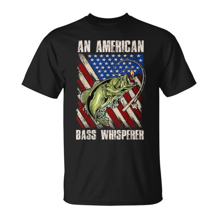 Patriotic Anglers American Bass Whisperer Fisherman  Unisex T-Shirt