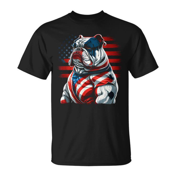 Patriotic Dog 4Th Of July Funny Bulldog Lover Patriotic Funny Gifts Unisex T-Shirt