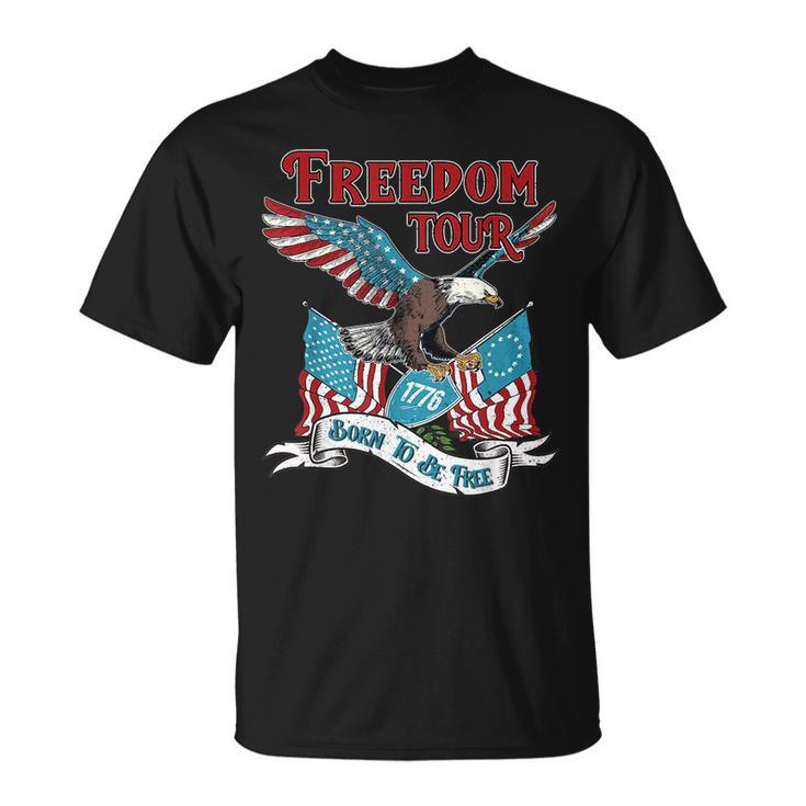 Patriotic Eagle American 4Th Of July 1776 Freedom Born Free  Unisex T-Shirt