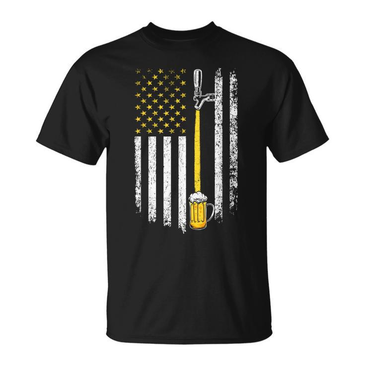 Patriotic Us Flag American Brewery Craft Beer Funny Men Unisex T-Shirt