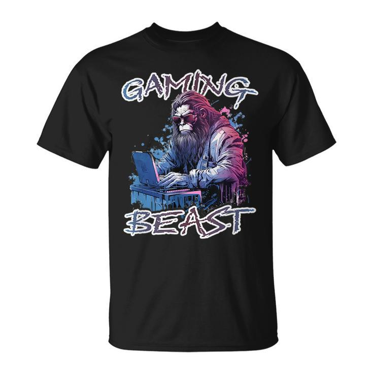Pc Gamer Nerd Sasquatch Men Boys N Gaming Boyfriend Sasquatch Funny Gifts Unisex T-Shirt