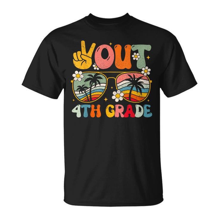 Peace Out 4Th Grade Groovy Graduation Last Day Of School T-shirt