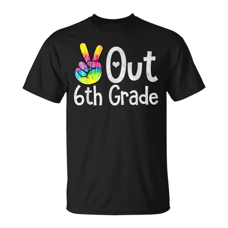Peace Out 6Th Grade Tie Dye Graduation Class Of 2023 Vituarl T-shirt