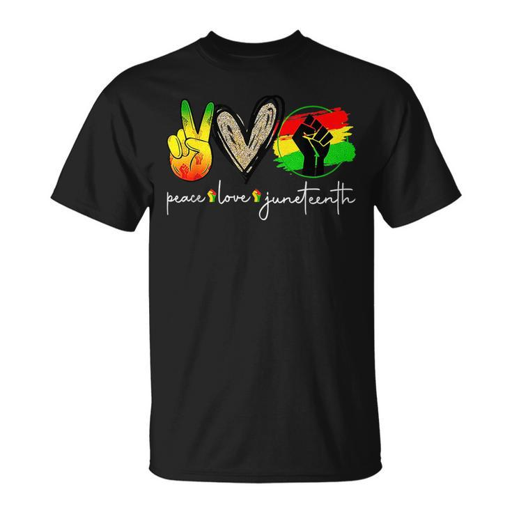 Peace Love Junenth Fist Black Girl Black Queen & King Boy  Unisex T-Shirt