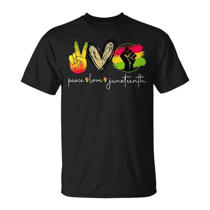 Peace Love Junenth Fist Black Girl Black Queen And King T   Unisex T-Shirt