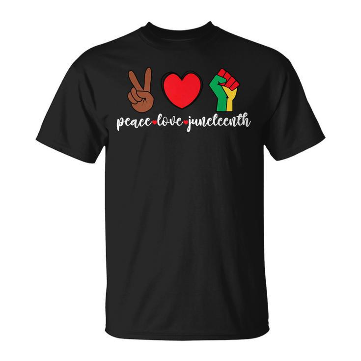 Peace Love Junenth Pride Black Girl Black Queen & King  Unisex T-Shirt
