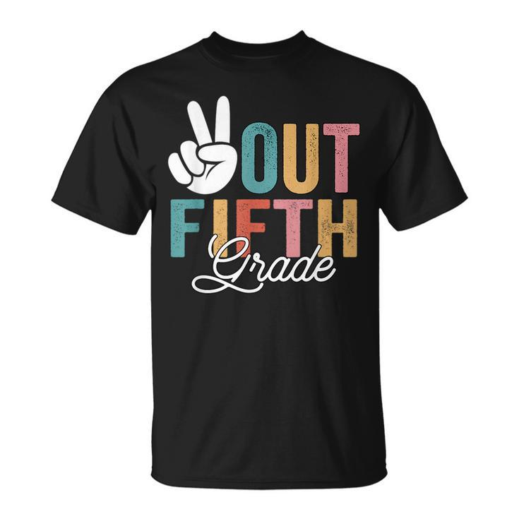 Peace Out Fifth Grade Last Day Of School 2023 Graduation  Unisex T-Shirt