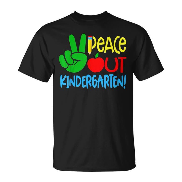 Peace Out Kindergarten Graduation Last Day Of School Boy Kid  Unisex T-Shirt
