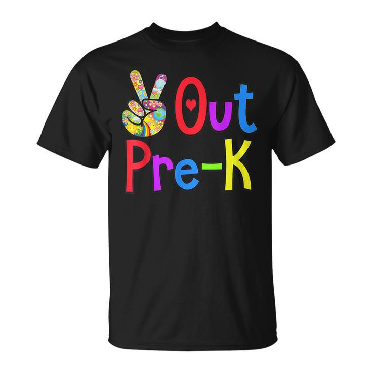 Peace Out Pre K  Last Day Of School Prek Graduate Unisex T-Shirt