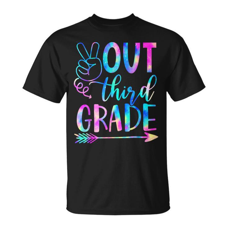 Peace Out Third Grade Graduate Tie Dye Last Day Of School Unisex T-Shirt
