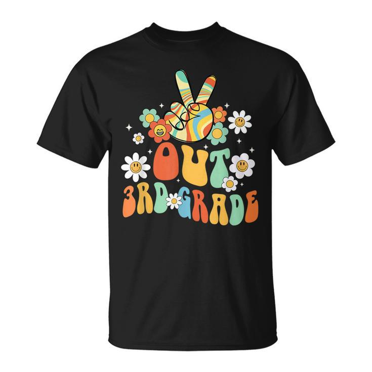 Peace Out Third Grade Groovy Student Graduation Gifts Unisex T-Shirt