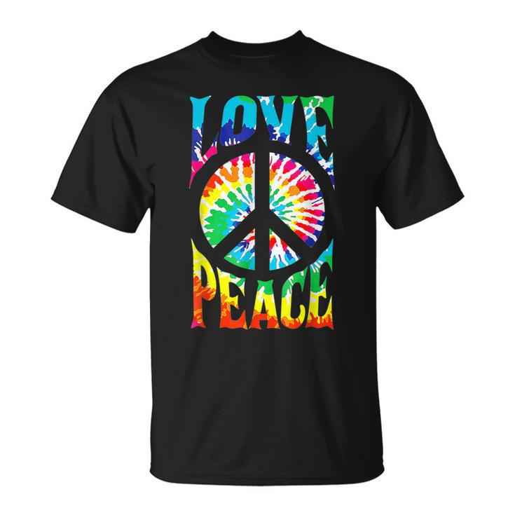 Peace Sign Love T 60S 70S Tie Die Hippie Costume T-Shirt