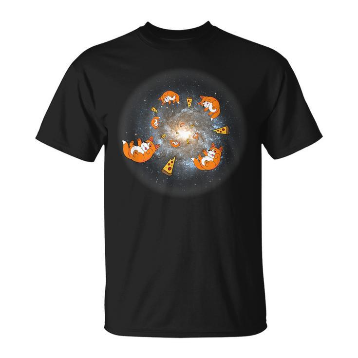 Pembroke Welsh Space Corgi Pizza Universe Meme Puns  Unisex T-Shirt