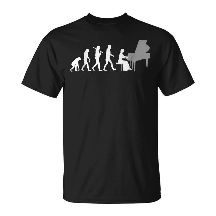 Piano Player Evolution Funny Music Piano Funny Gifts Unisex T-Shirt