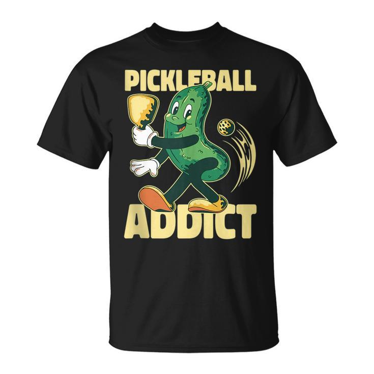 Pickleball Addict Funny Paddle Pickle Ball Meme  Unisex T-Shirt