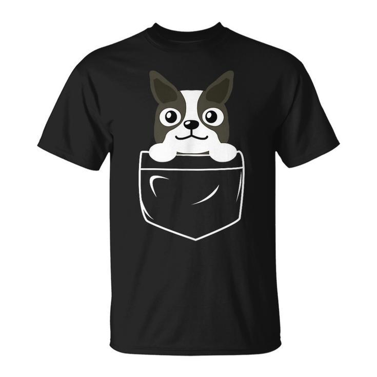 Pocket Boston Terrier  Unisex T-Shirt