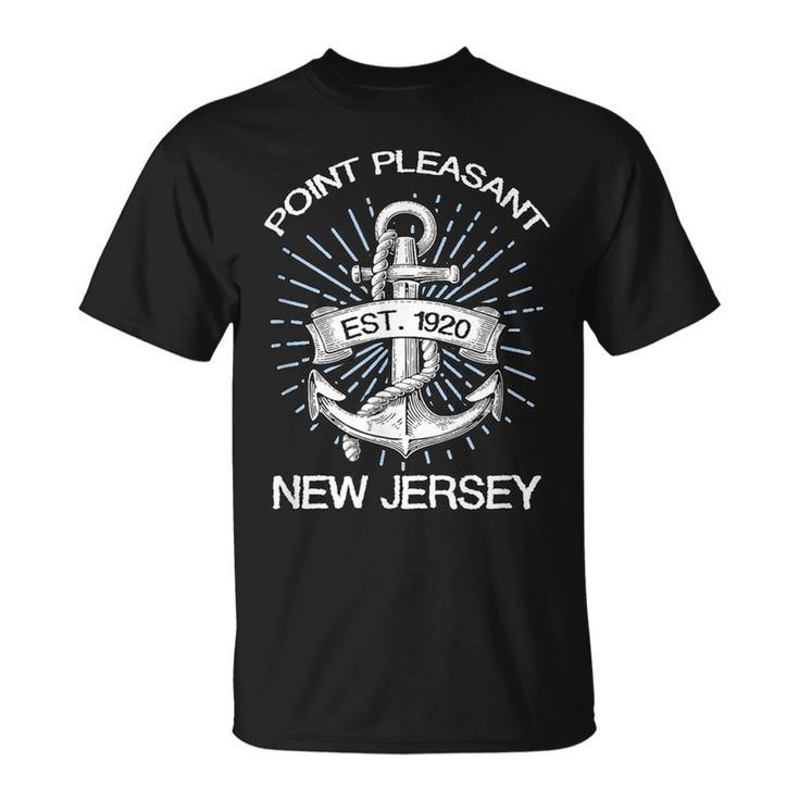 Point Pleasant Nj Vintage Nautical Anchor And RopeT-Shirt
