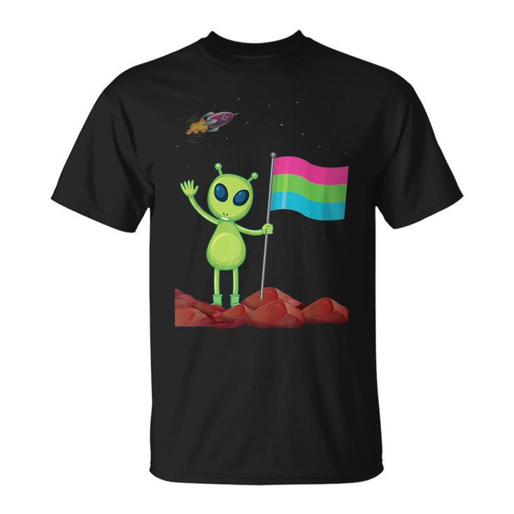 Polysexual Flag Alien Poly Pride Lgbtqia Nonbinary Ufo Space  Unisex T-Shirt