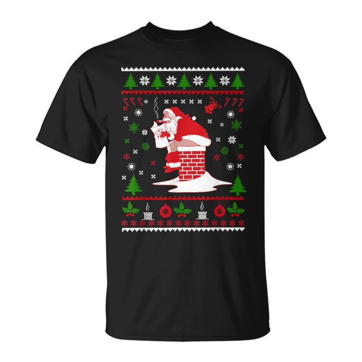Pooping Santa Claus Ugly Christmas Sweater T-Shirt