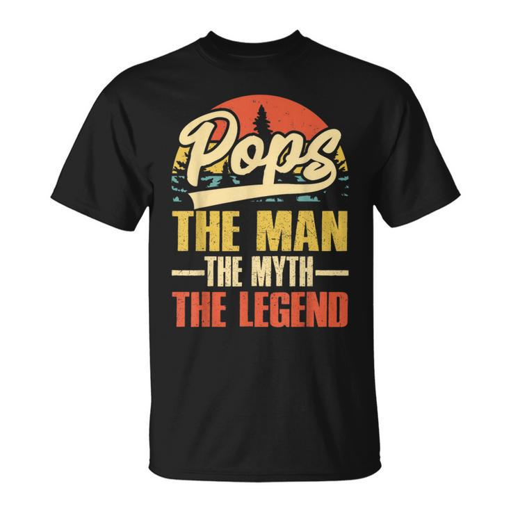 Pops Grandpa Dad Birthday Fathers Day Funny Men Legend  Unisex T-Shirt