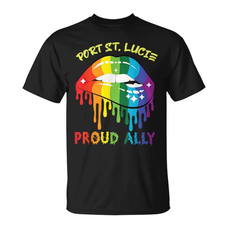 Port St Lucie Proud Ally Lgbtq Pride Sayings Unisex T-Shirt