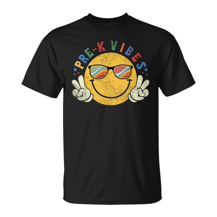 Pre-K Vibes Happy Face Smile Back To School T-Shirt