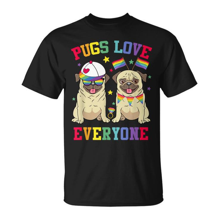 Pride Parade Pugs Love Everyone Lgbt Pugs Gay Pride Lgbt  Unisex T-Shirt