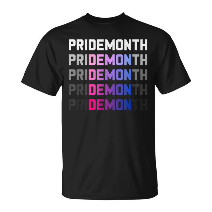 Pridemonth Demon Vintage Human Right Bisexual  Unisex T-Shirt