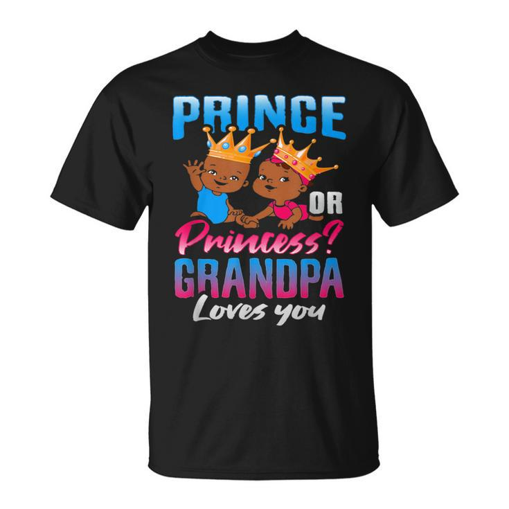 Prince Or Princess Grandpa Gender Reveal Decoration Supplies  Unisex T-Shirt