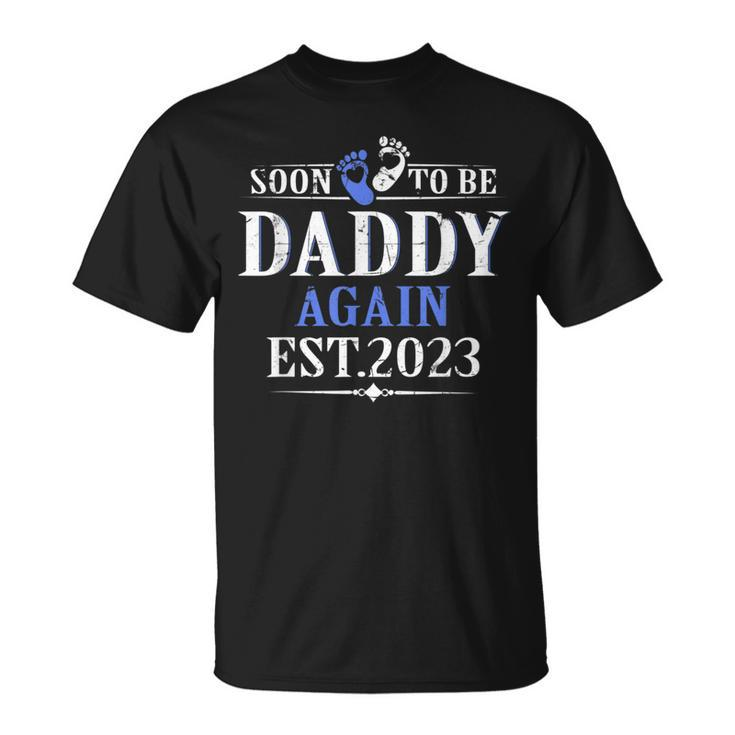 Promoted To Daddy Again 2023 Soon To Be Dad Again T-shirt