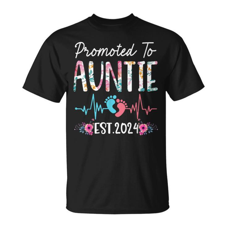 Promoted To Auntie Est 2024 Mothers Day First Time Mom  Unisex T-Shirt
