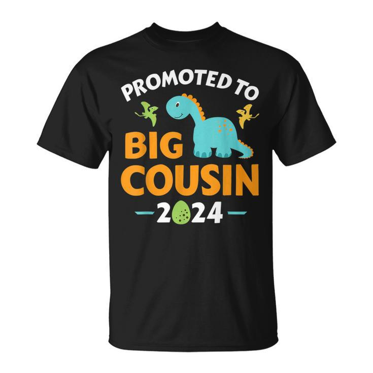 Promoted To Big Cousin 2024 With Dinosaur New Baby Shower  Unisex T-Shirt