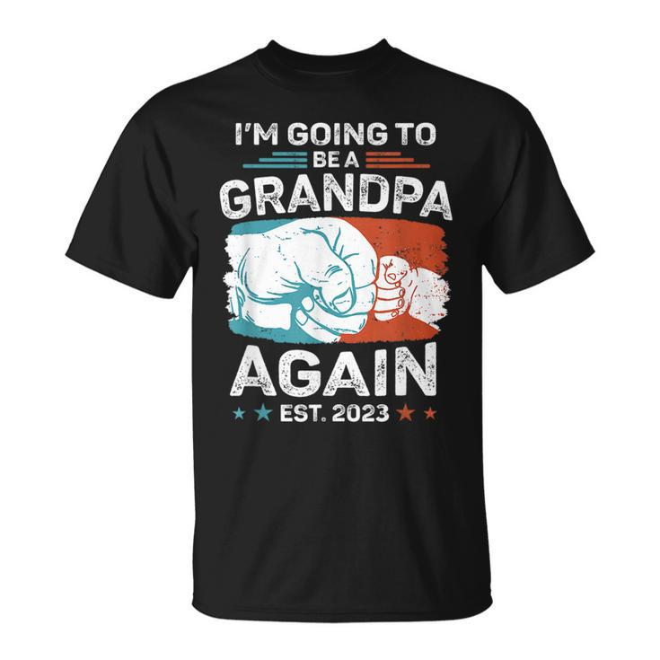 Promoted To Grandpa Again Est 2023 Pregnancy Announcement  Unisex T-Shirt