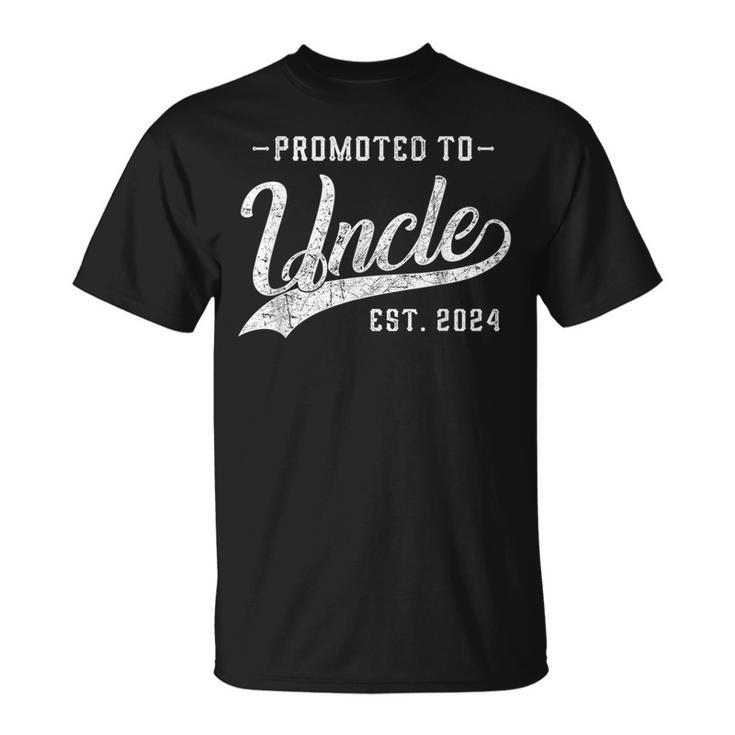 Promoted To Uncle Est 2024 Father's Day To New Dad T-Shirt
