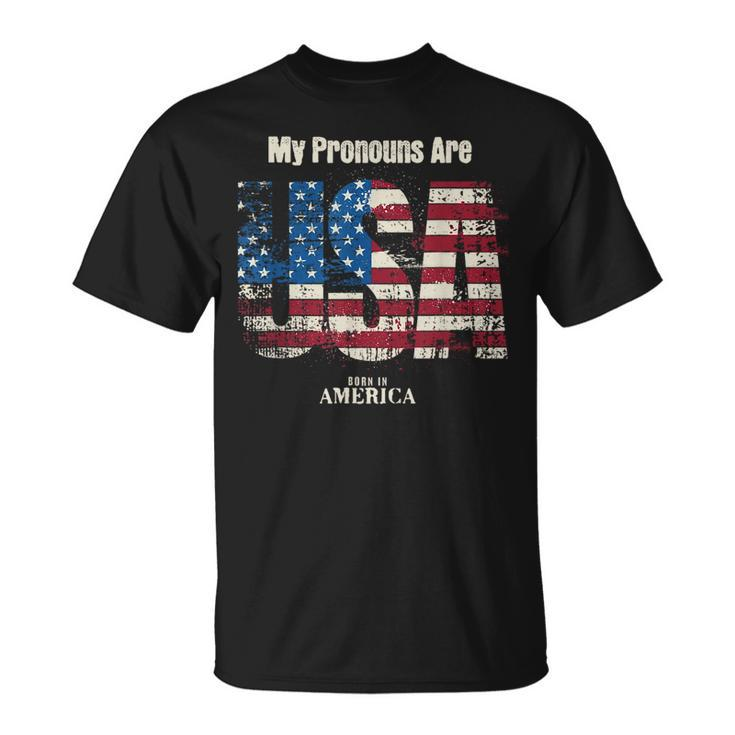 My Pronouns Are Usa 4Th Of July Celebration Proud American T-Shirt
