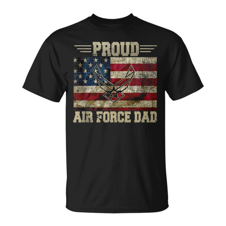 Proud Air Force Dad Military Veteran Pride Us Flag   Gift For Mens Unisex T-Shirt