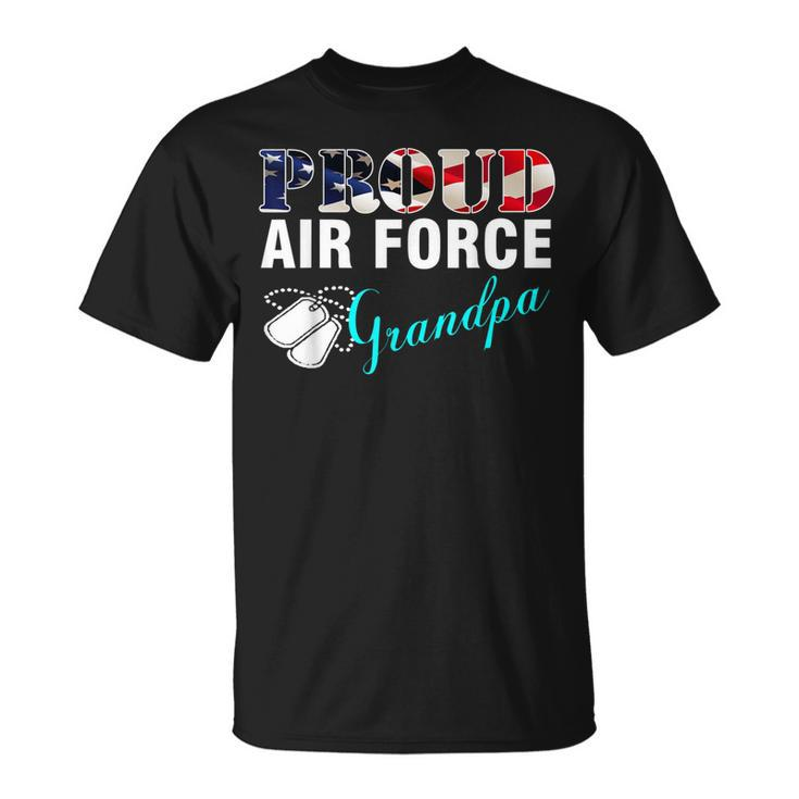 Proud Air Force Grandpa With American Flag  Veteran Unisex T-Shirt