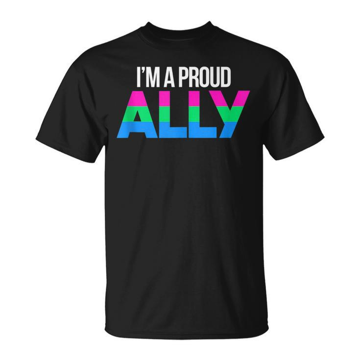 Proud Ally Poly Flag Lgbt Pride Flag Polyamorous Gay Lesbian  Unisex T-Shirt