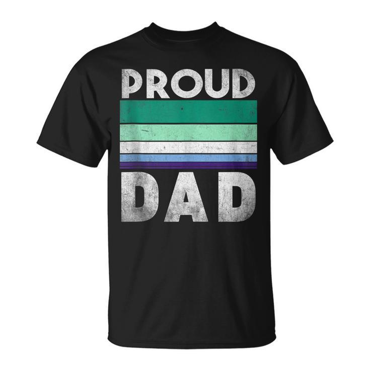 Proud Dad Mlm Pride Lgbt Ally Funny Gay Male Mlm Flag  Unisex T-Shirt