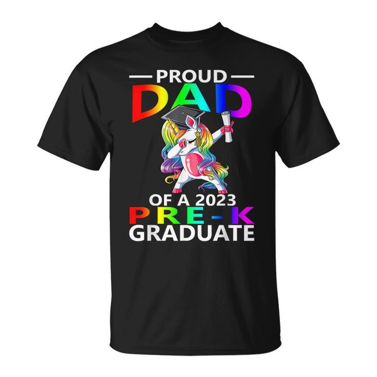Proud Dad Of A Class Of 2023 Prek Graduate Unicorn Unisex T-Shirt