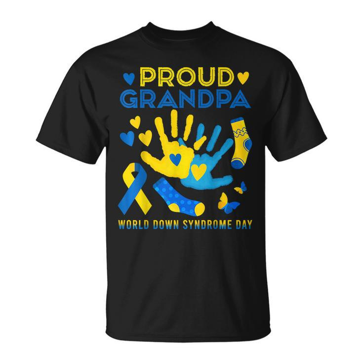 Proud Grandpa T21 World Down Syndrome Awareness Day Ribbon  Unisex T-Shirt