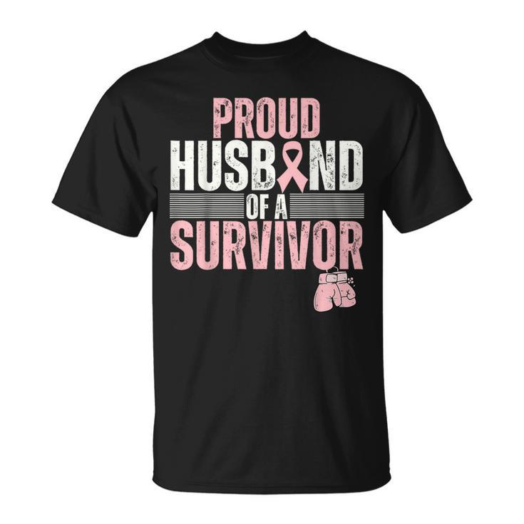 Proud Husband Of Survivor Breast Cancer Survivor Awareness T-Shirt