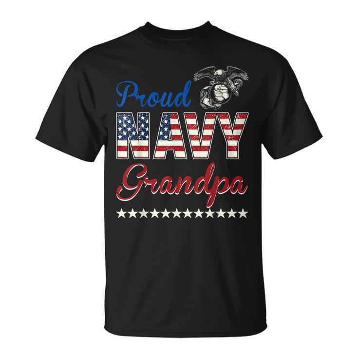 Proud Navy Grandpa Usa American Flag  Unisex T-Shirt