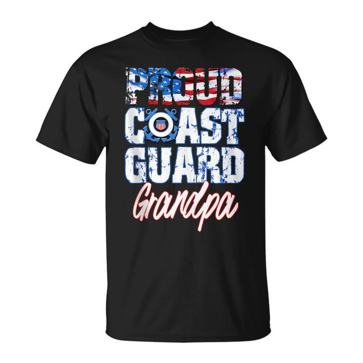 Proud Patriotic Usa Coast Guard Grandpa Usa Flag Men Grandpa Funny Gifts Unisex T-Shirt