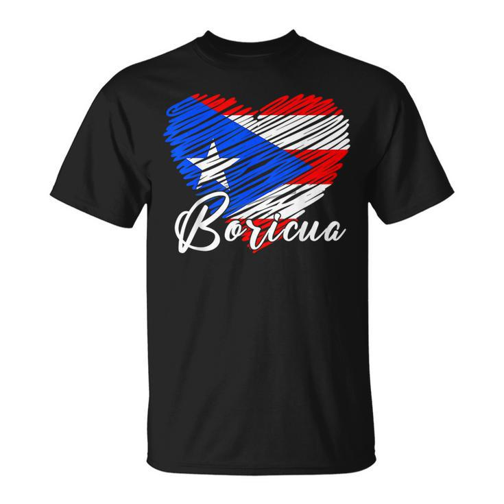 Puerto Rican Hispanic Heritage Boricua Puerto Rico Heart T-Shirt