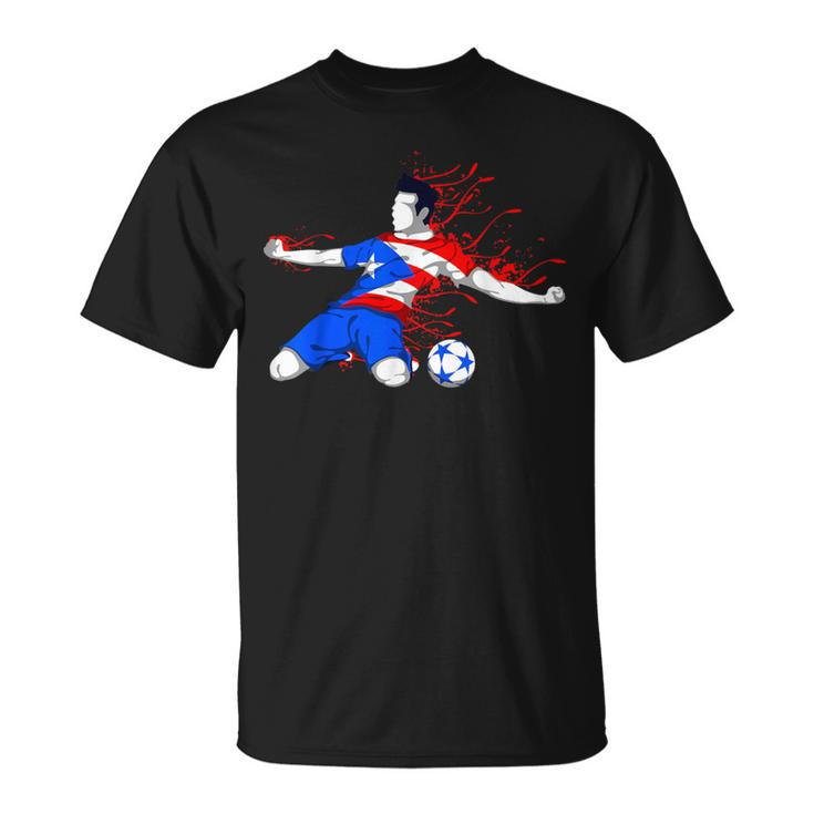 Puerto Rico Soccer Puerto Rican National Flag Football Lover T-Shirt