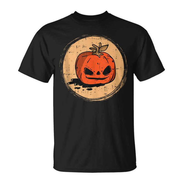 Pumpkin Face Halloween Costume Scary Jack O Lantern T-Shirt