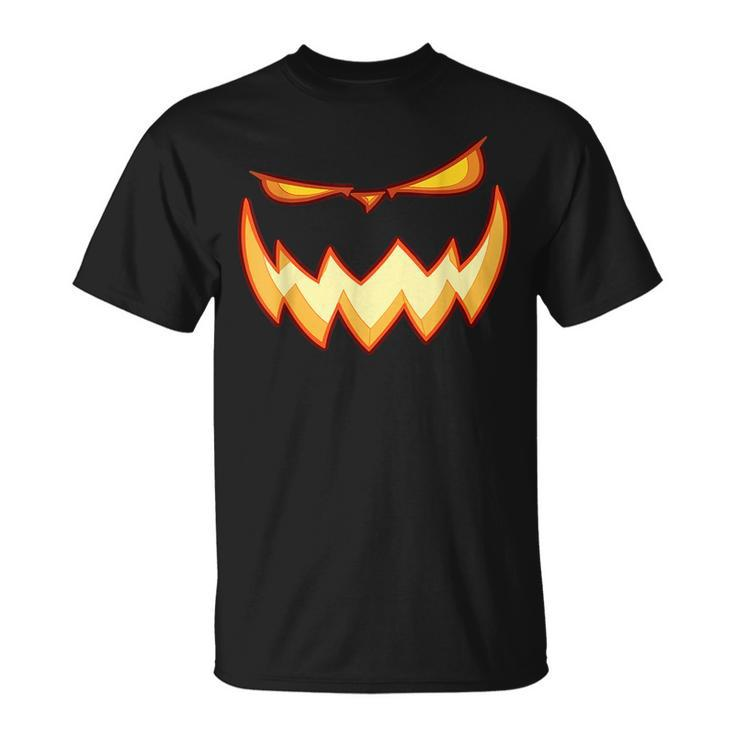 Pumpkin Monster Face Costume  Scary  Adult Kids  Unisex T-Shirt
