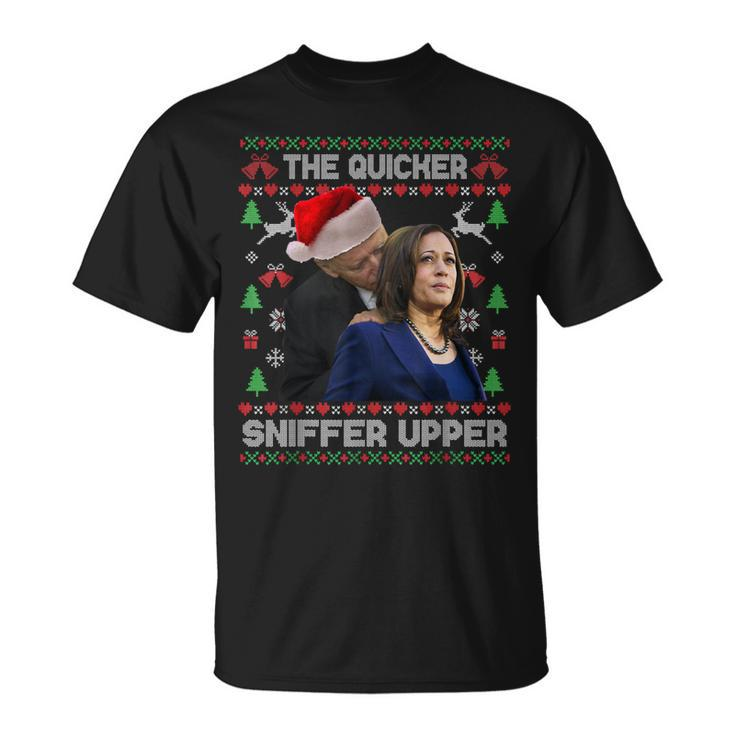 The Quicker Sniffer Upper Anti Biden Ugly Christmas Sweater T-Shirt